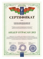 Сертификат Лидер отрасли 2013